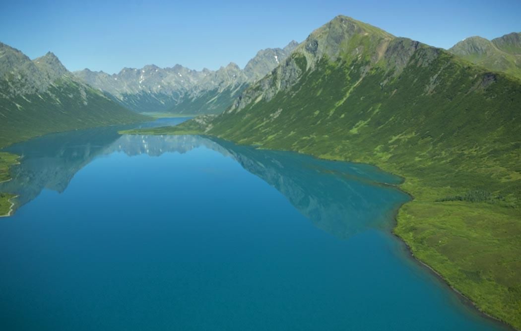 Mountain lake photo used as the source image